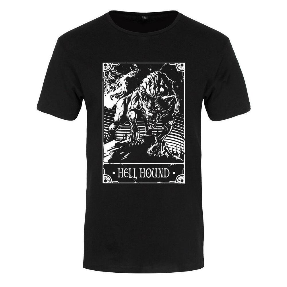 Deadly Tarot Hell Hound Mens Premium Black Tshirt